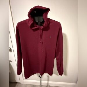 Polo Ralph Lauren Hoodie Mens XXL Burgundy Pony Logo Lightweight Hooded